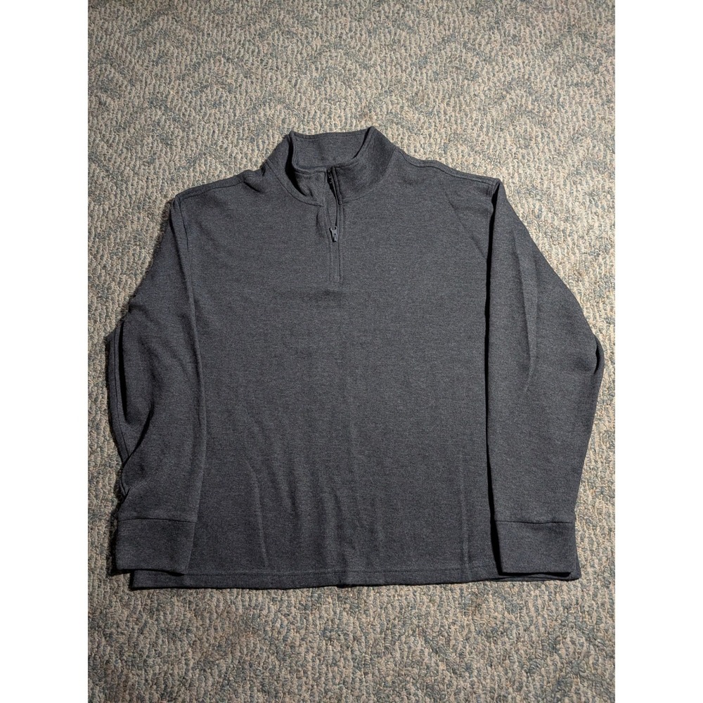 Old Navy Mens XXL Soft-Washed Quarter Zip Pullover Charcoal Gray Heather Sweater